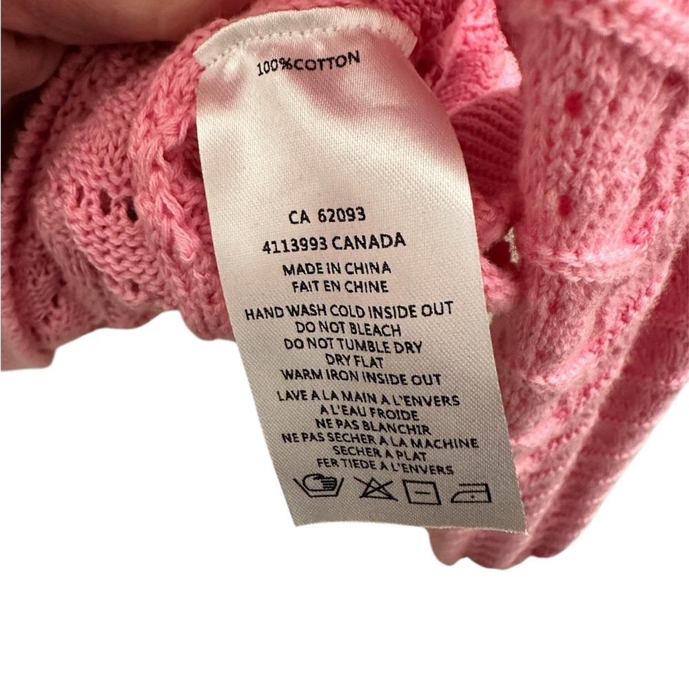 ELENA WANG Spring 2025 Collection Pink Knit Sweater All Season Size Sm $110 NWT - Picture 7 of 10